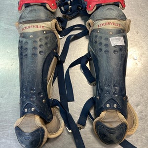 Used Louisville Slugger SHIN GUARDS Catchers Leg Guards Navy Blue Junior 11868-S000058606