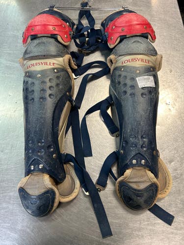 Used Louisville Slugger SHIN GUARDS Catchers Leg Guards Navy Blue Junior 11868-S000058606