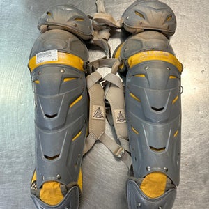 Used All-Star SHIN GUARDS Catchers Leg Guards Grey Adult 11868-S000062754