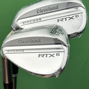 Cleveland RTX6 Zipcore Wedge Set LEFT Hand Low Bounce 54-08*, 58-06* Steel NEW!