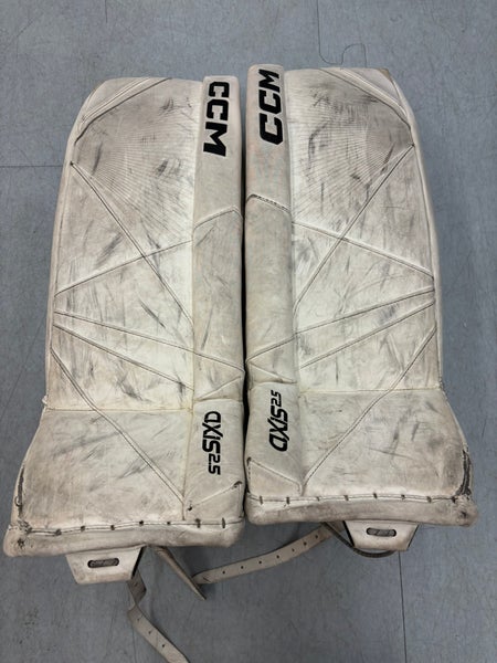 White 26" Junior CCM Axis 2.5 Goalie Leg Pads