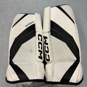 White 22" Youth CCM YTFLEX 3 Goalie Leg Pads