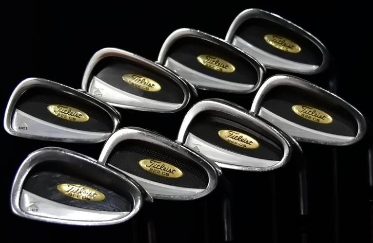 TITLEIST 822 IRON SET 3-9 PW SHAFT: STIFF LENGTH: (5) 38.5 IN RH