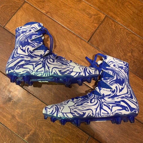 Under Armour Highlight Blue/White Lacrosse/Football Cleats Mens Size 9.5 *Read Full Description*