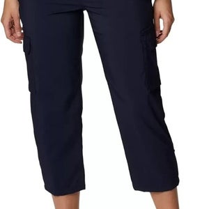 Columbia Silver Ridge Utility Pants Women's 10 Navy Cargo Capri Hiking QLW496