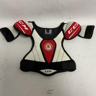 Used CCM LTP LITTLE BLACKHAWKS Youth Shoulder Pads LG 11855-S000186733
