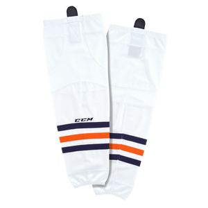 Brand New - Edmonton Oilers Away CCM Quicklite 8000 Hockey Socks - Intermediate