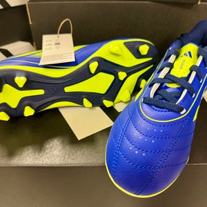 Adidas Blue/Green Kids Size 1 Goletto IX FG/MG J Molded Cleats (New)