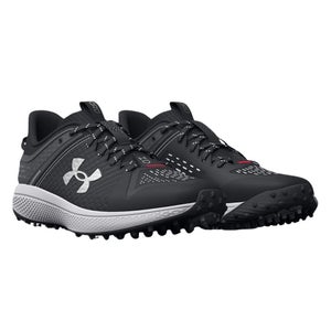 Black Kid's Size M 4.5 (W 5.5) Youth Under Armour Low Top Yard Turf Turf Cleats (New)