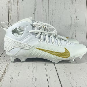 Nike Huarache 9 Elite Mid Mens Lacrosse Cleats White Size 10.5 FD0088-100