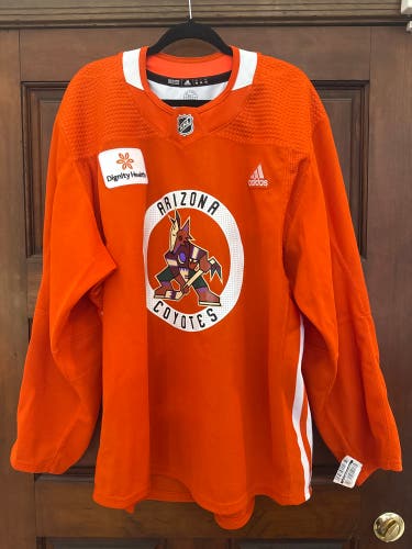 Pro Stock Arizona Coyotes ADIDAS NHL Practice Jersey ORANGE SIZE 56