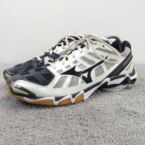 Mizuno Wave Lightning RX2 Womens Size 10 Volleyball Shoes White Black Low Top