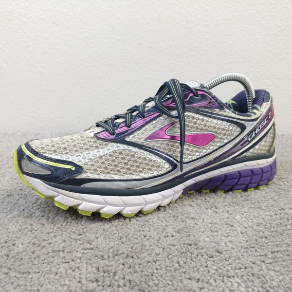 Brooks Ghost 7 Womens Size 10 Running Shoes White Purple Sneakers Low Top