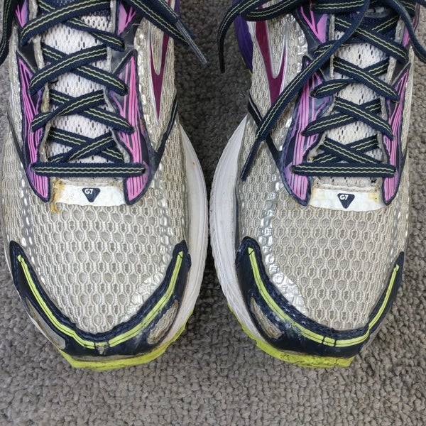 Brooks Ghost 7 Womens Size 10 Running Shoes White Purple Sneakers Low Top