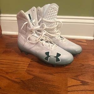 Under Armour Men’s Highlight White/Green Cleats Brand New