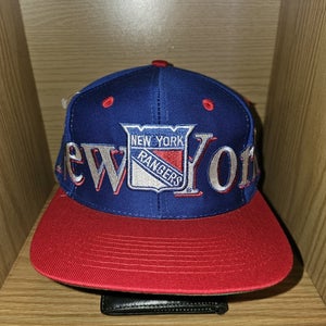 NEW Vintage New York Rangers Logo 7 Twill Wrap Around NHL Hockey Hat Snapback