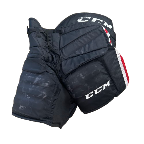 CCM HPG12A - Used Large Pro Stock Goalie Pants (Black/Red/White)