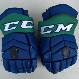 CCM HG42 Pro Stock Hockey Gloves 14" Blue BRONCOS 14363