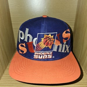 NEW Vintage Rare Phoenix Suns NBA Sports Spellout Logo 7 Hat Cap Vtg Snapback
