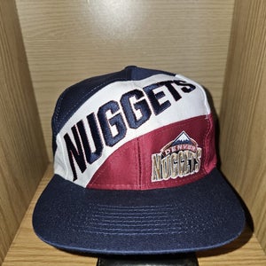 NEW Vintage Rare Denver Nuggets NBA Sports Logo 7 Twill Swirl Hat Cap Snapback