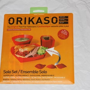 Orikaso Fold Flat Tableware Solo Set Mug Plate and Bowl Camping Hiking Set green