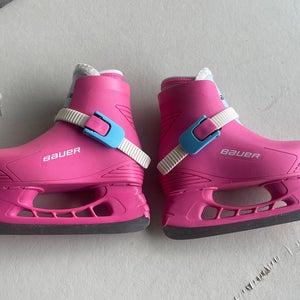 Bauer Lil Champ Hockey Skates Girls Pink Size 8/9 (Used)