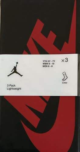 Nike Jordan Three Pack Lightweight Crew Socks Mid Calf Multiple Designs
