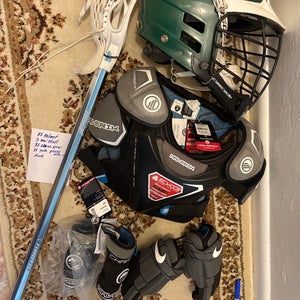 Lacrosse equipment. Full set . Meets NOCSAE . Youth xs/s