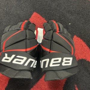 NHL Chicago Blackhawks Black Bauer Vapor PRO STOCK Ice HOCKEY GLOVES 14" Bedard