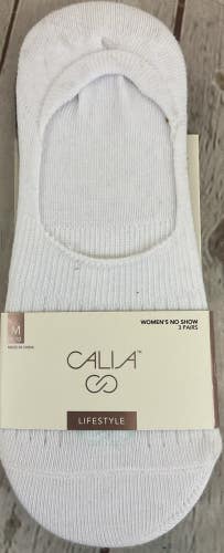 CALIA Womens Medium No Show Lifestyle Dress Socks Three Pairs Stay Put Grips
