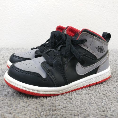 Nike Air Jordan 1 Mid Baby Toddler Shoes Size 9C Bred Shadow DQ8425-006