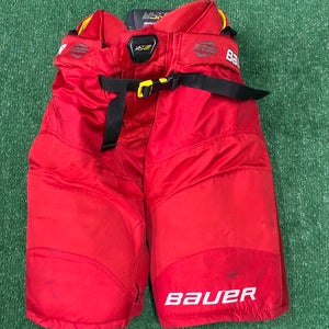 Red Junior Large Bauer Supreme Ultrasonic Hockey Pants (Used)