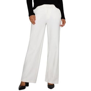 Liverpool Los Angeles Kelsey Pants Women 16 White Ponte Wide Leg Trousers QLW596