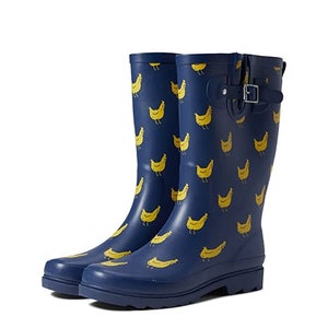 Western Chief 21006009P Women's US 9 Blue Funky Flock Print Rain Boots PQ246