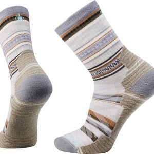Smartwool Hike Light Cushion SW002160 Men's M Ash Striped Crew Cut Socks QLW599