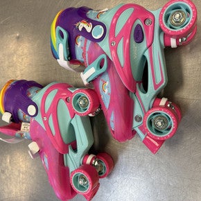 Used UNICORN 3-6 Junior Roller Quad Skates Pink Adjustable 11339-S000190985
