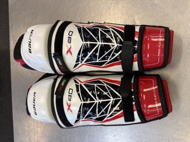 Used Bauer X80 Senior Shin Guards White 14" 11339-S000190960