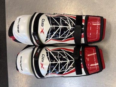 Used Bauer X80 Senior Shin Guards White 14" 11339-S000190960