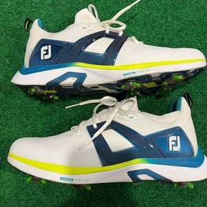 Men's Size M 10.0 (W 11.0) Footjoy Hyperflex Golf Shoes White Blue Green)