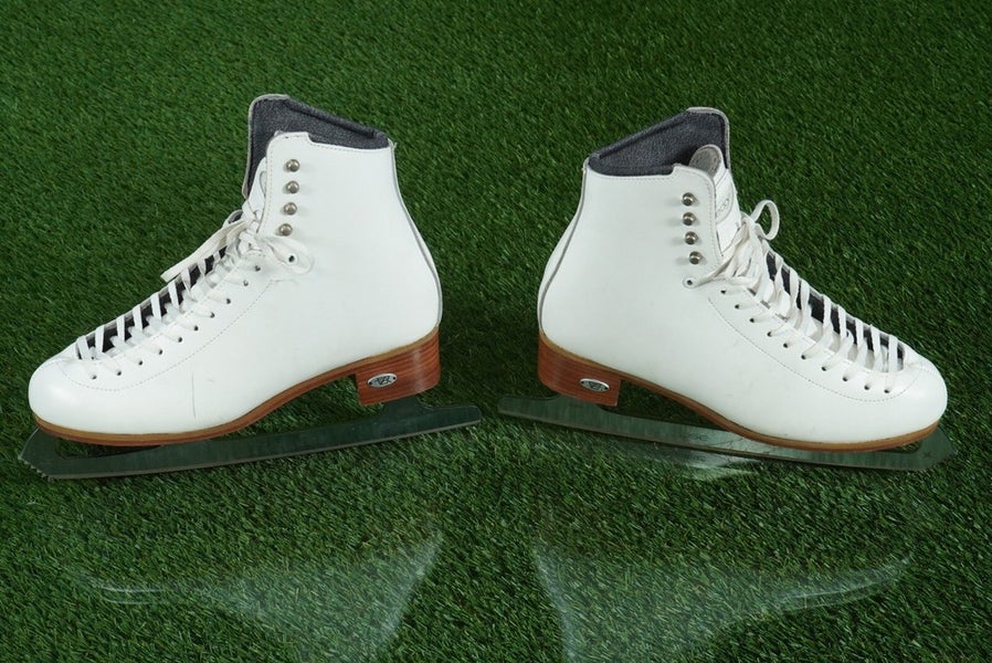 RIEDELL 229 EDGE FIGURE ICE SKATES 8M, ECLIPSE ASTRA 10-1/2 BLADES ~ VERY NICE!