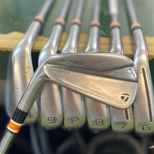 Used LH TaylorMade P790 Forged Iron Set 5-PW-GW True Temper AMT Red S300 Steel