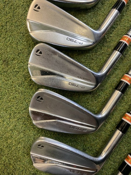Used LH TaylorMade P790 Forged Iron Set 5-PW-GW True Temper AMT Red S300 Steel