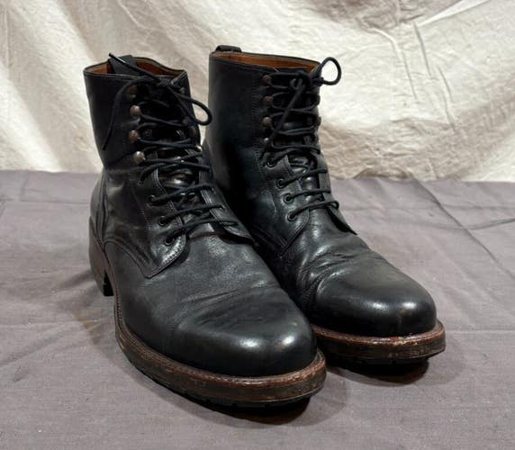 Beckett Simonen Dowler Black Leather Cap Toe Lace Up Boots US Men's 11.5