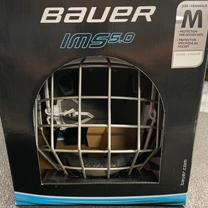 NEW Bauer IMS 5.0 Helmet Combo White Medium