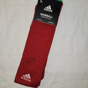 Adidas Over The Calf Red Aeroready Compression Baseball Socks Size: L (New)