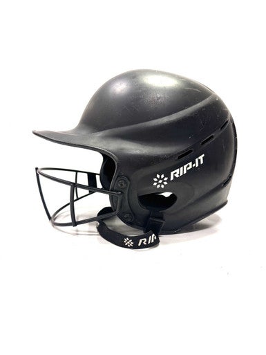 Used RIP-IT 6 1/2 - 7 3/8 Batting Helmet w/Mask Black One Size 11860-S000292903