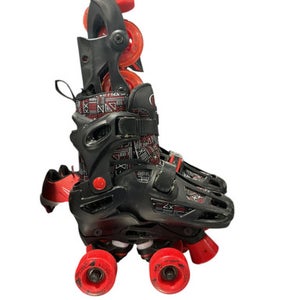 Used RollerDerby QUAD SKATES Child Roller Quad Skates Red Youth 12.0 11834-S000036246