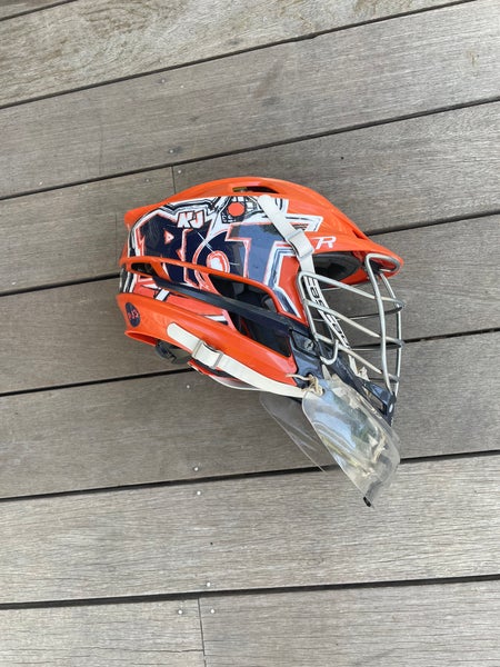 Cascade R Lacrosse Helmet - Orange Riot Helmet with Chrome Facemask (Retail: $225)
