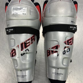 Used Bauer SG400 JR Junior Shin Guards Grey 11" 11339-S000185405
