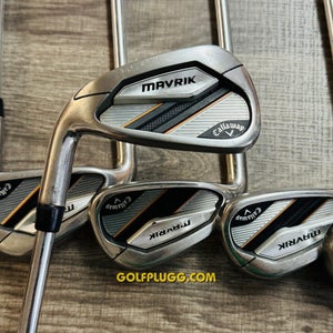 Left-Handed +1/2" Callaway Mavrik Iron Set 5-AW / Dynamic Gold, Stiff Flex (420)